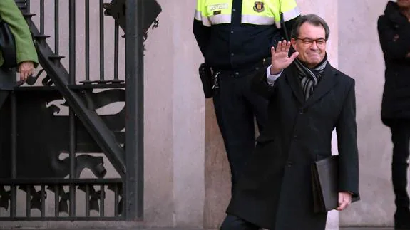 Artur Mas a su llegada esta mañana al TSJCat 