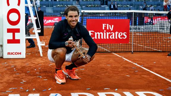 Nadal, tras su victoria en Madrid. 