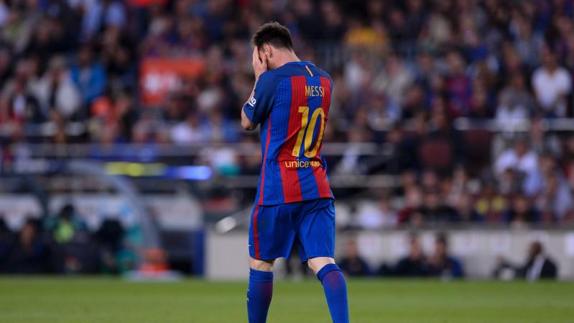 Leo Messi, en el último partido de la Liga recién terminada.