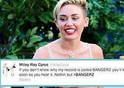 Miley Cyrus prende Twitter con Bangerz, el nombre de su próximo disco