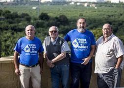 Los agricultores José Antonio Bustos, Joaquín Cabrera, Miguel Morales y Jesús Esteban Ruiz. :: JAVIER MARTÍN