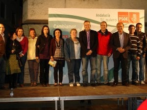 Dirigentes socialistas al término del acto político celebrado en Lubrín.