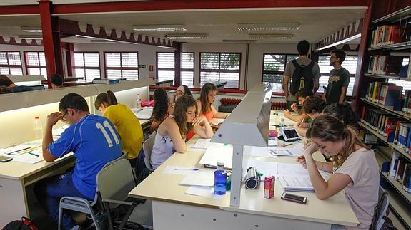 Universitarios, en la biblioteca de Ciencias preparando los exámenes que comienzan oficialmente en la UGR.