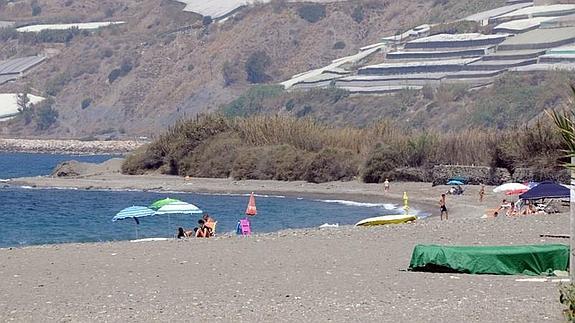 Vista parcial de la playa de Melicena, en Sorvilán.