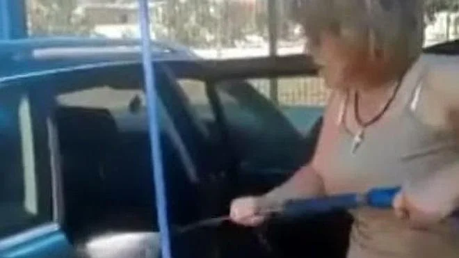 La peculiar forma de lavar el coche de esta mujer