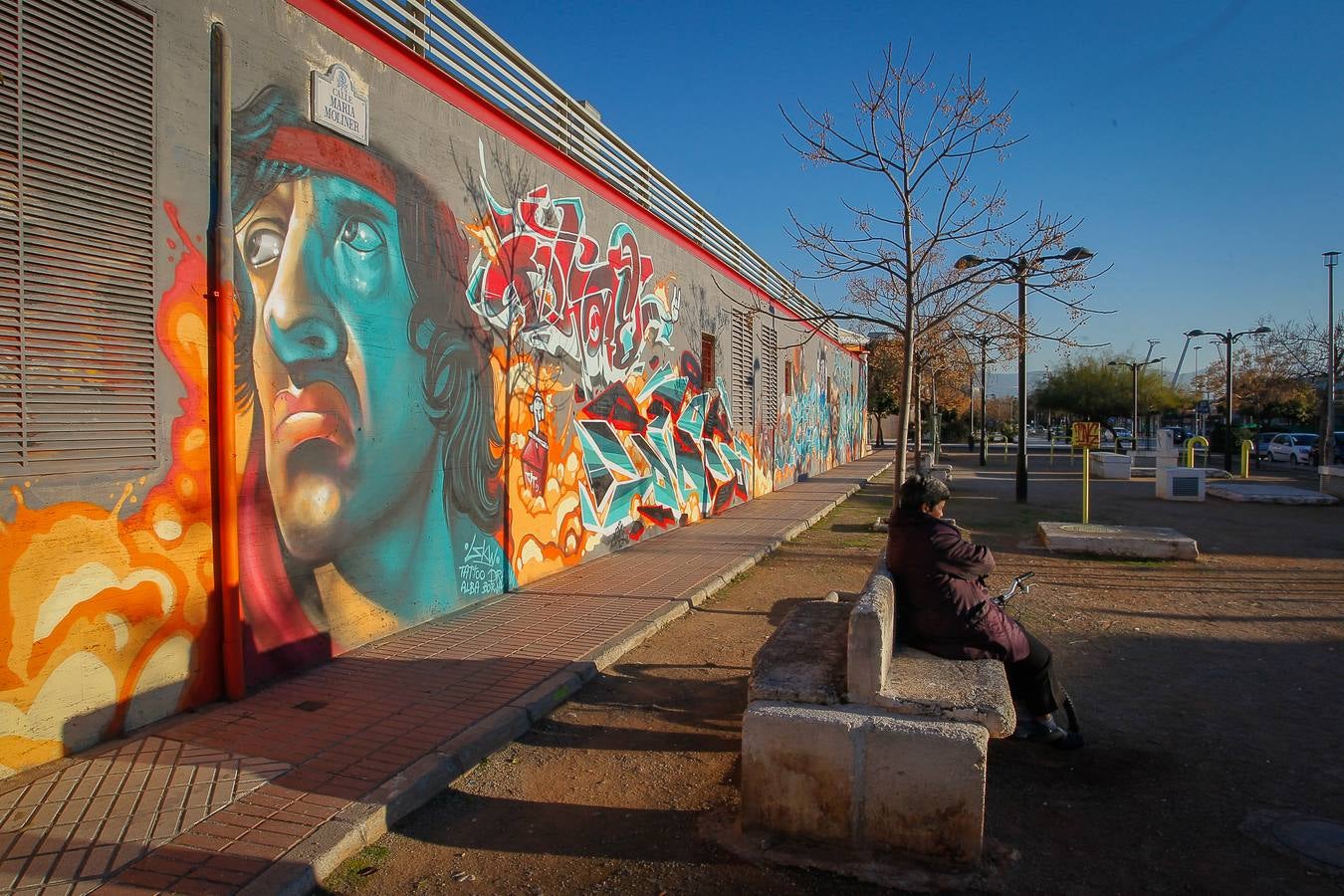 Muro en la calle María Moliner, 'cedido' por el Ayuntamiento a los grafiteros. 