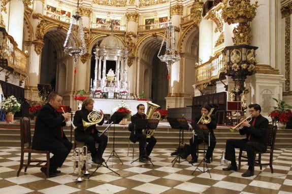 La Granada Brass Quintet, en una actuacion anterior en la Catedral.