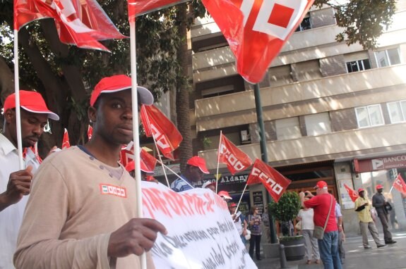Protesta de trabajadores en la capital el pasado año.