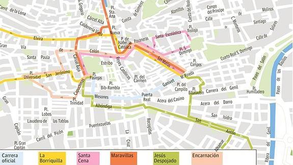Domingo de Ramos en Granada: itinerarios, horarios, mapa de procesiones y cofradías