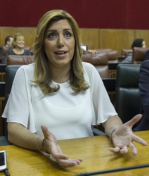 Susana Díaz, el pasado jueves en el Parlamento 