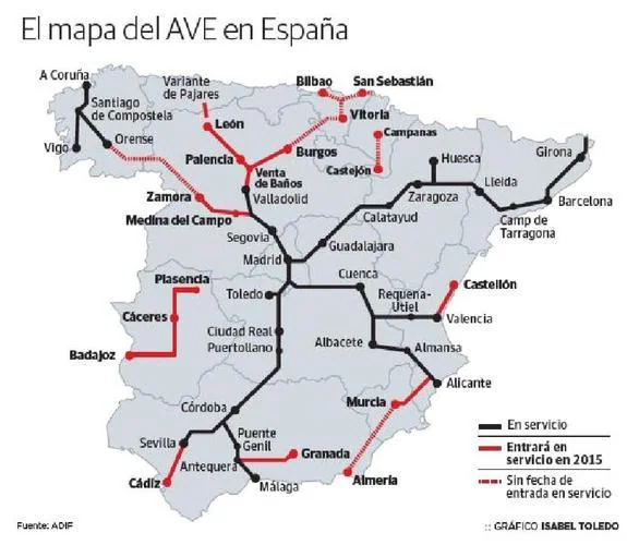 Almería, de las pocas provincias que no verá ni un solo kilómetro de AVE nuevo este año