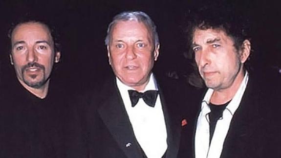 Bruce Springsteen, Frank Sinatra y Bob Dylan, en la fiesta de cumpleaños de La Voz
