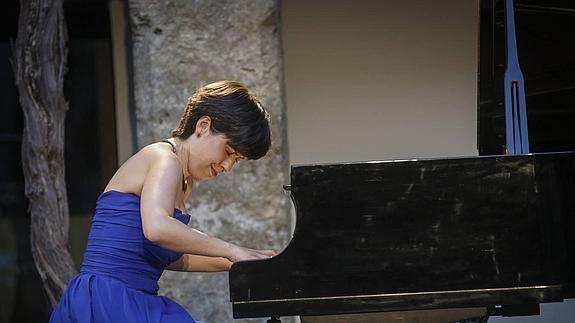 Alba Ventura, durante su actuación en el Corral del Carbón