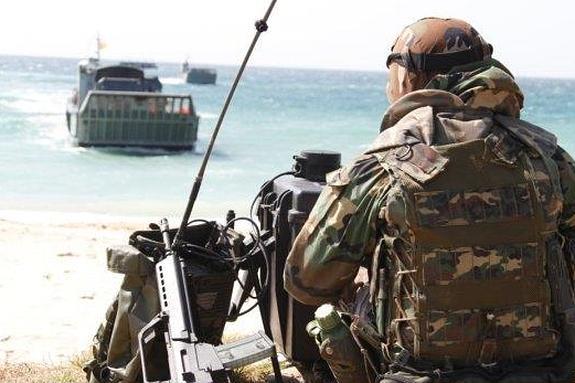 Infantería de Marina, durante el ejercicio 'Noble Mariner' en Almería.