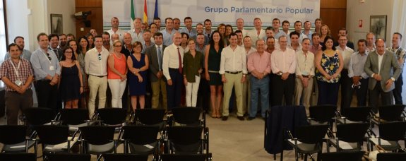 Imagen de la reunión del presidente del PP andaluz con los alcaldes de la comunidad.