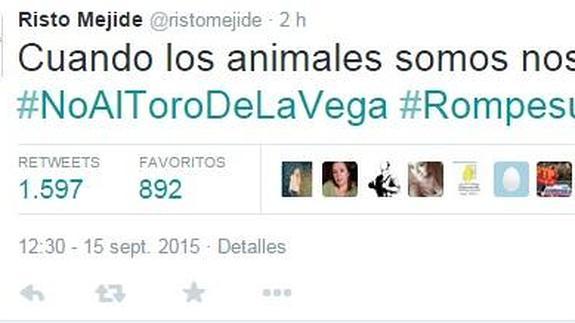 Los famosos estallan en Twitter contra la celebración del Toro de la Vega
