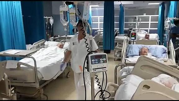 Fotograma de un vídeo que muestra la alta frecuentación en el hospital de referencia