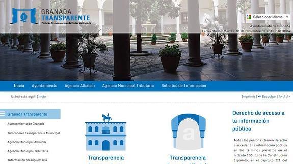 Pantallazo del Portal del Transparencia municipal. 