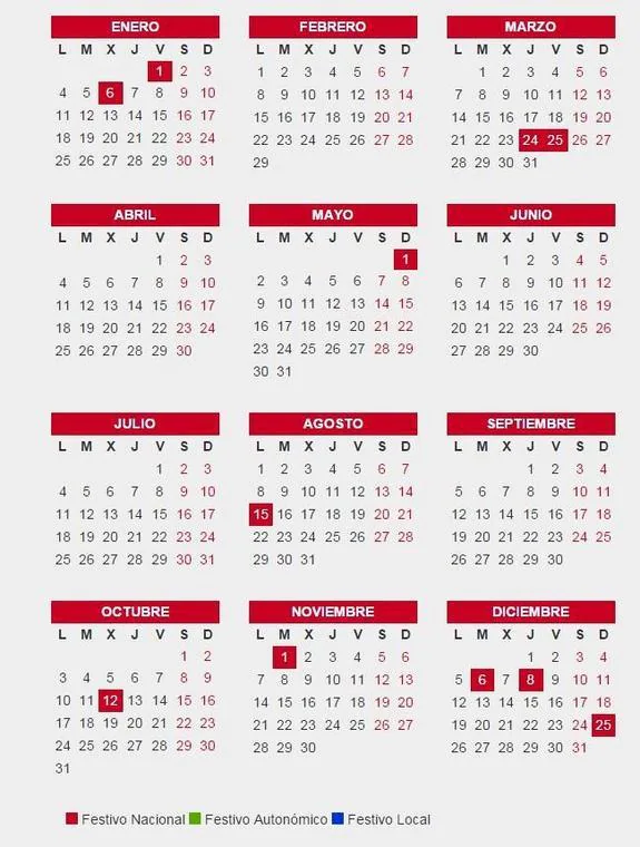 Calendario laboral 2016: festivos nacionales, locales, autonómicos y puentes (Semana Santa)