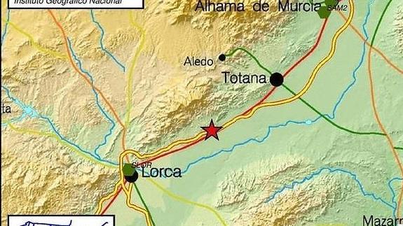 El terremoto registrado hoy en Lorca se ha originado en la misma falla que el de 2011