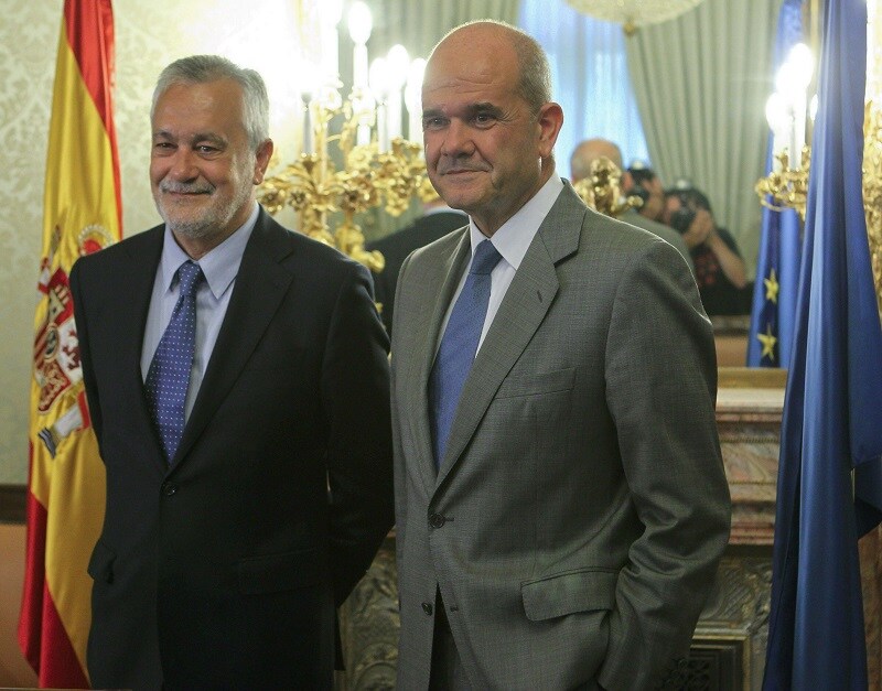 Los expresidentes de la Junta de Andalucía José Antonio Griñán y Manuel Chaves 