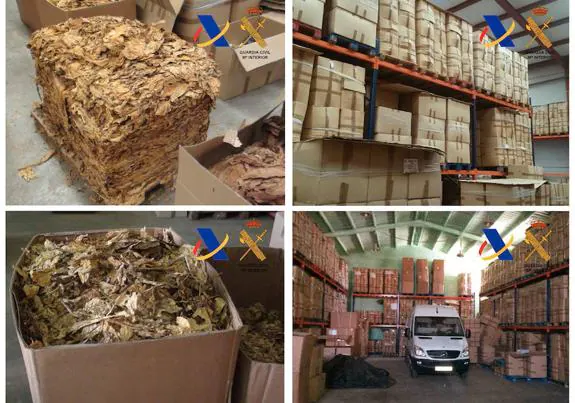 Hallan 95 toneladas de tabaco ilegal en tres naves de Chauchina, la mayor operación en España