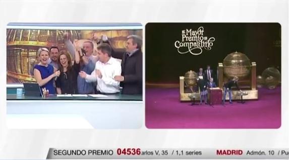 'El Gordo' le toca a una presentadora de Telemadrid en directo