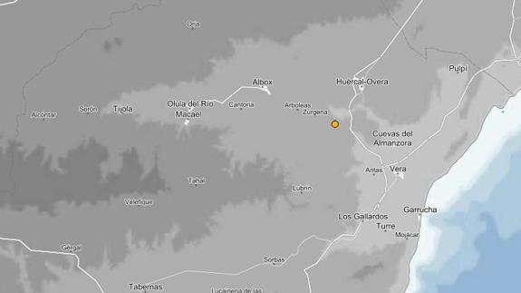 Registrado un terremoto de 2,8 grados de magnitud con epicentro en Zurgena
