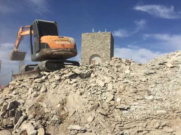 Imagen de las obras en el Santuario de Monteagud.