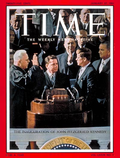 Portada de Time con la toma de posesión de Kennedy. 
