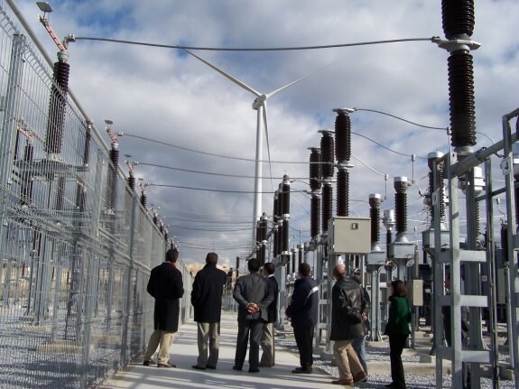 Estación de transformación eléctrica junto a un parque eólico en el municipio almeriense de Serón.