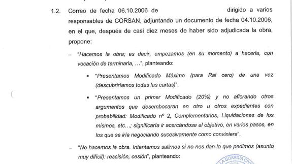 Contenido de los correos intervenidos y que obran en el informe de la Guardia Civil