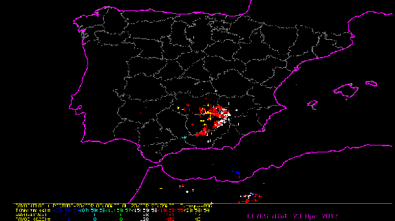Estos son los rayos que se registraron el domingo 