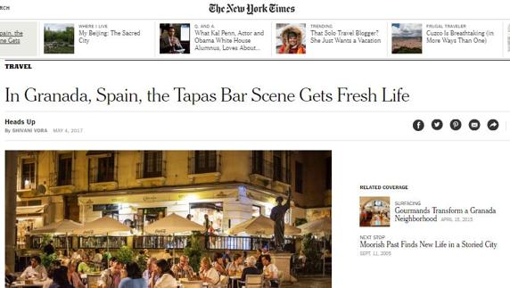 Las tapas de Granada llegan hasta 'The New York Times', ¿qué dicen de ellas?