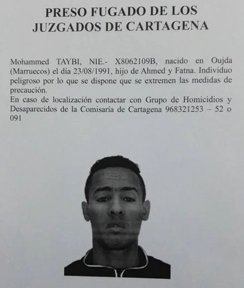Un preso peligroso acusado de violentos robos se escapa de los juzgados de Cartagena