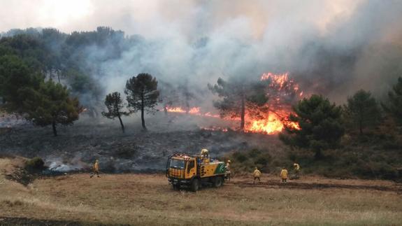 Estabilizado el fuego en Albuñuelas