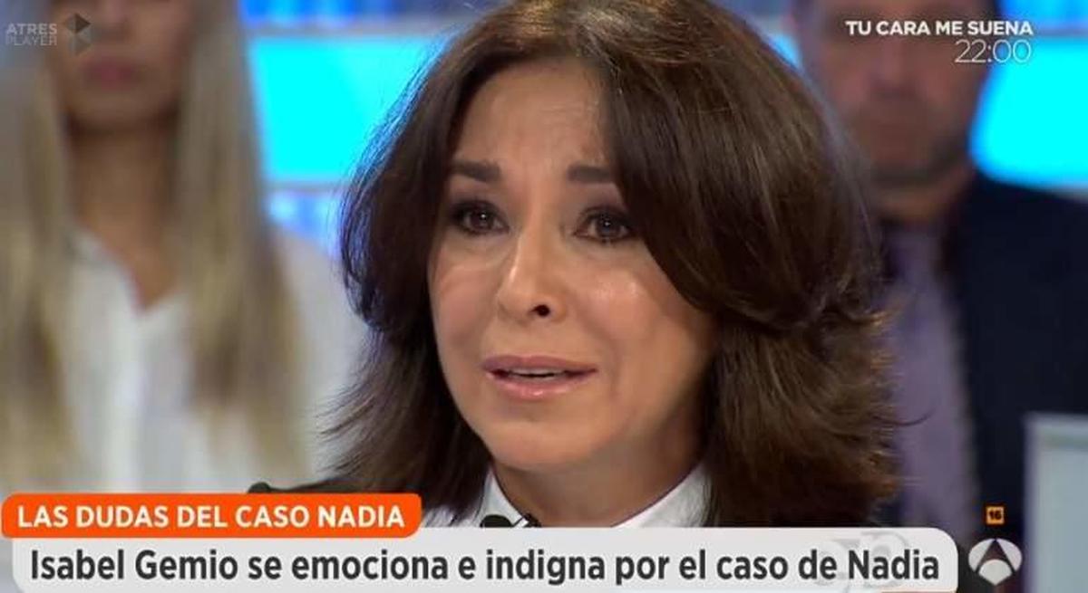 El llanto de indignación de Isabel Gemio por el 'caso Nadia'