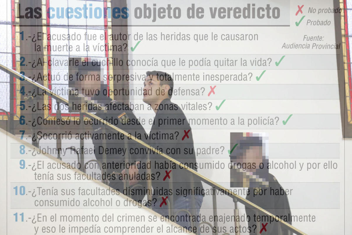 Las 15 preguntas que respondió el jurado popular para declarar culpable al 'parricida de Chamberí'