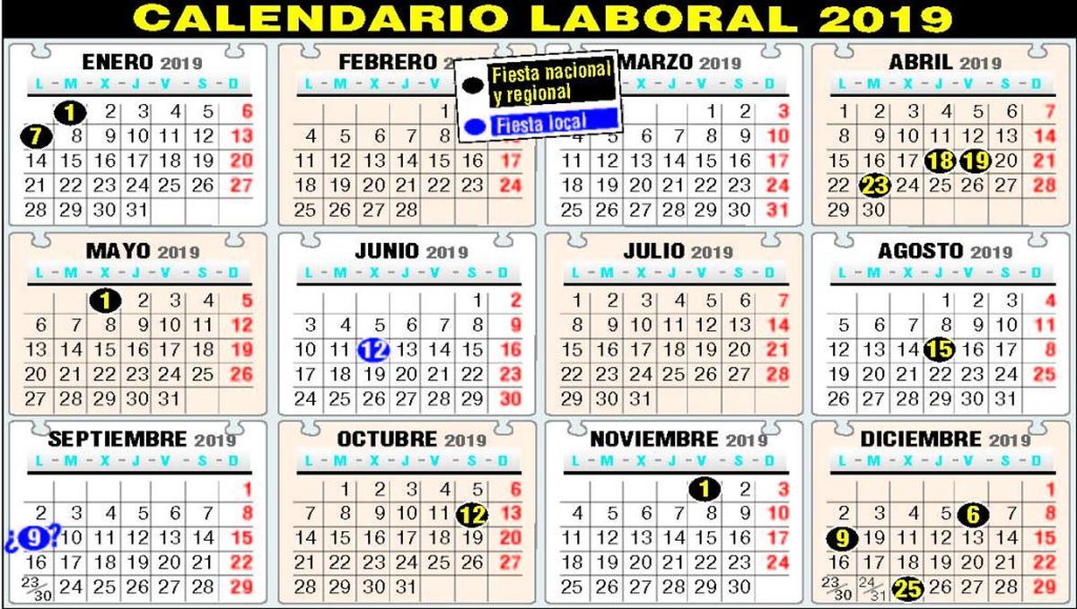 El calendario de festivos de 2019 tendrá ´macropuente´