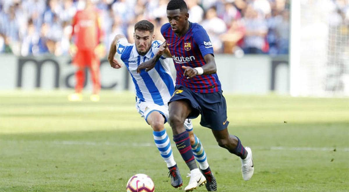 Dembélé y Ter Stegen rescatan al Barça en Anoeta (1-2)