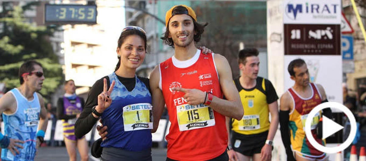 Jorge Blanco y Nuria Lugueros, ganadores de la San Silvestre Salmantina