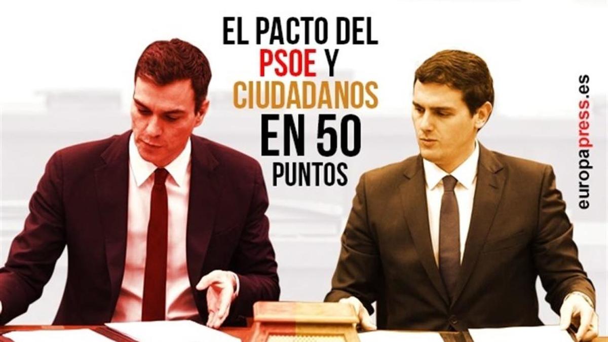 El pacto del PSOE y Ciudadanos, en 50 puntos