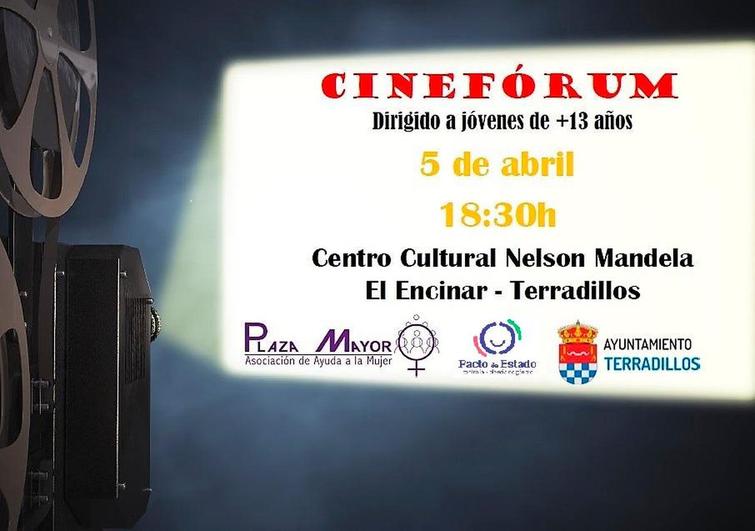 Cartel anunciando el Cinefórum en Terradillos.