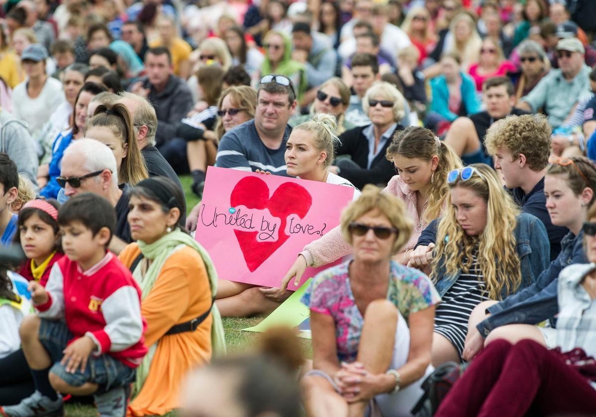 Concentración para honorar a las víctimas de Christchurch.