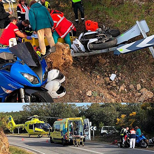El motorista tuvo que ser trasladado en helicóptero
