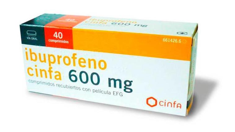 Una caja de Ibuprofeno.