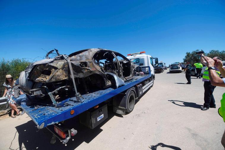 Estado del vehículo de Reyes tras el accidente.