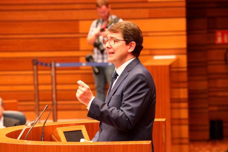 Alfonso Fernández Mañueco, durante su discurso.