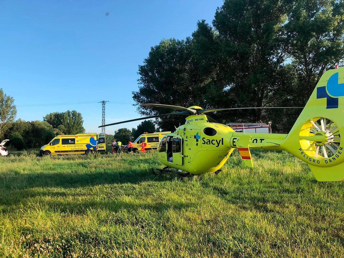 El lugar en el que se ha producido el accidente. | HELICÓPTERO MEDICALIZADO SALAMANCA