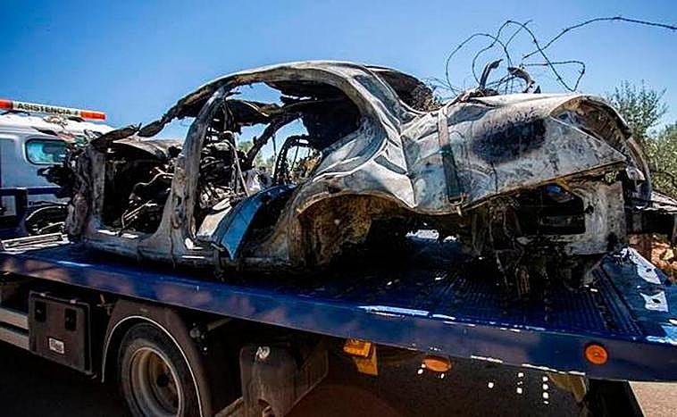 Estado del vehículo tras el fatídico accidente.